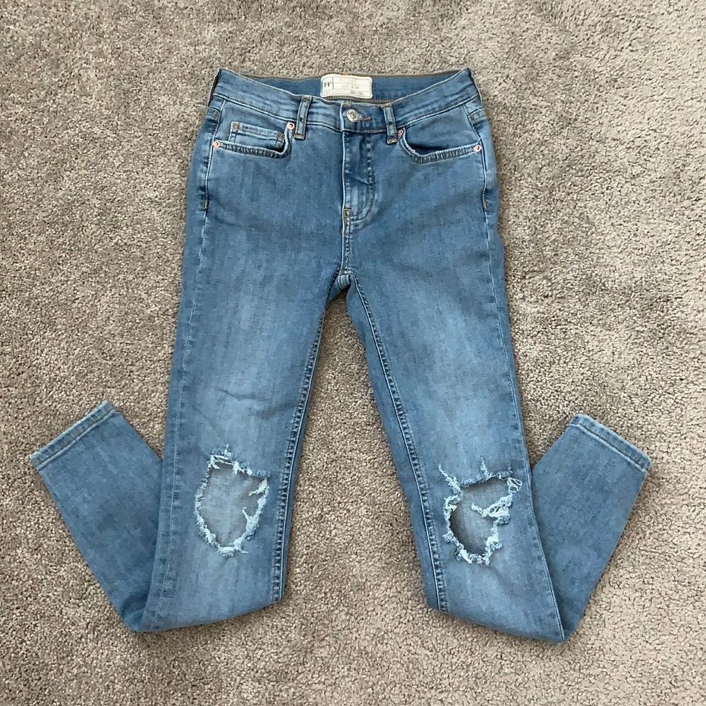 Free People Busted Knees Skinny Jeans